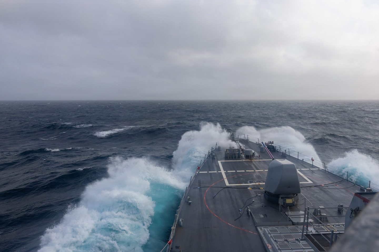 Ships navigating the Strait of Hormuz under satellite observation