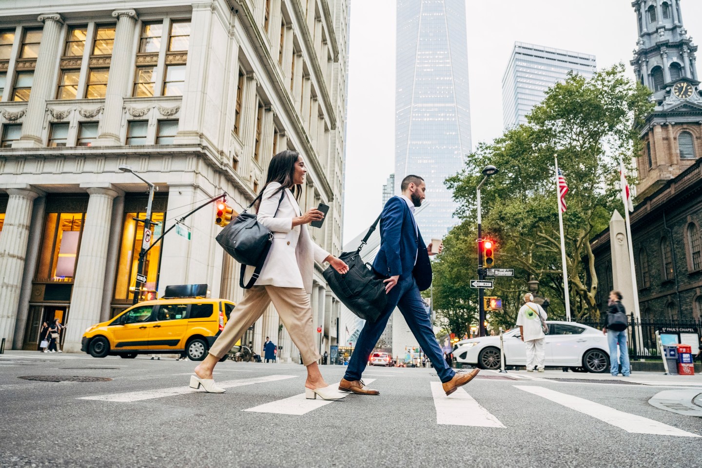 New York skyline with tech symbols representing AI hiring surge