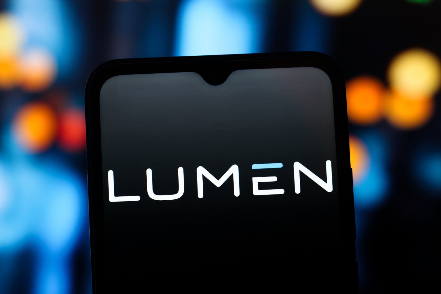 In this photo illustration, the Lumen Technologies logo is seen displayed on a smartphone screen.