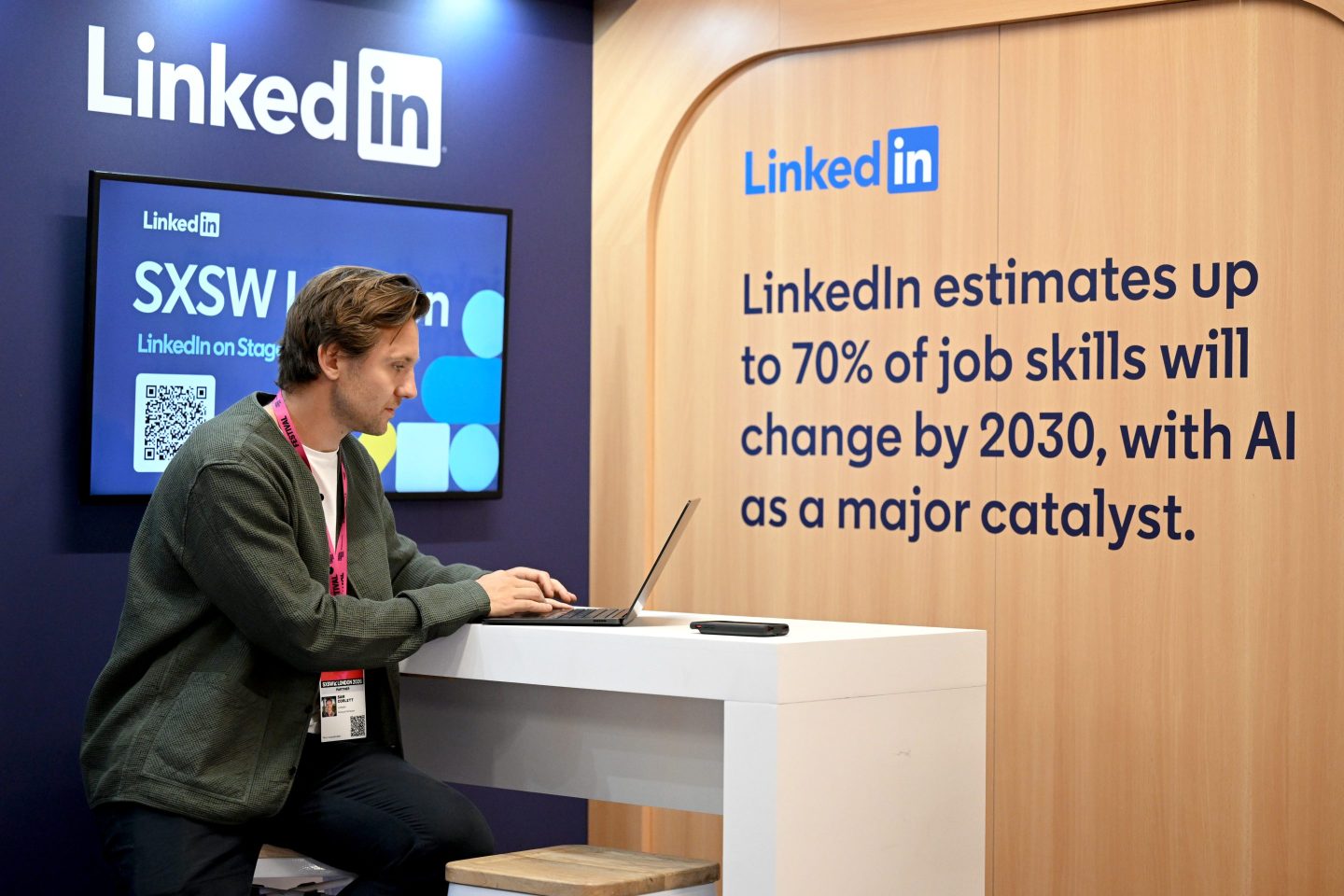 LinkedIn interface showing the new AI slop flag button
